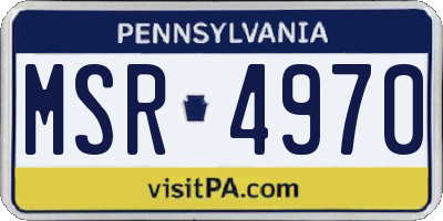 PA license plate MSR4970