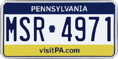 PA license plate MSR4971