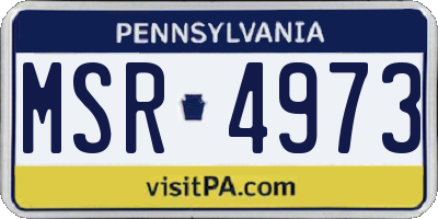 PA license plate MSR4973