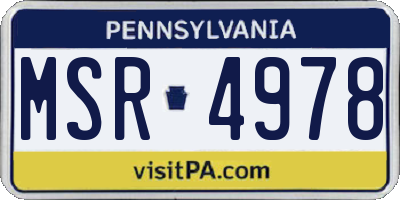 PA license plate MSR4978