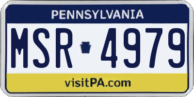 PA license plate MSR4979