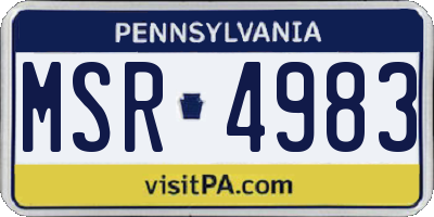 PA license plate MSR4983