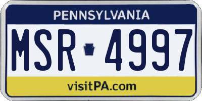 PA license plate MSR4997