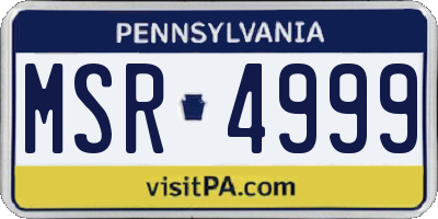 PA license plate MSR4999
