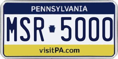 PA license plate MSR5000