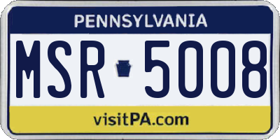 PA license plate MSR5008