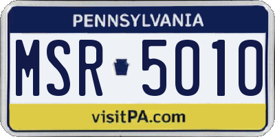 PA license plate MSR5010