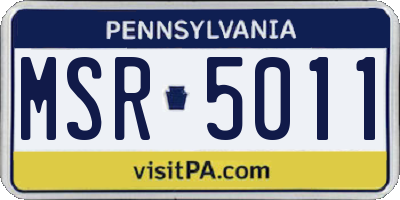 PA license plate MSR5011