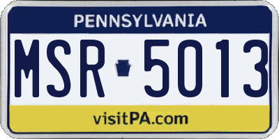 PA license plate MSR5013