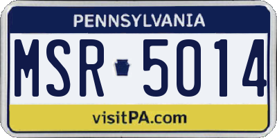 PA license plate MSR5014