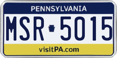 PA license plate MSR5015