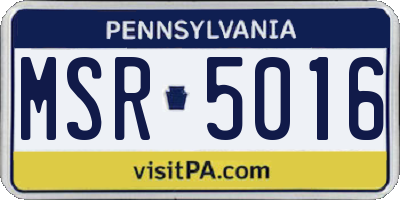 PA license plate MSR5016