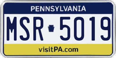 PA license plate MSR5019