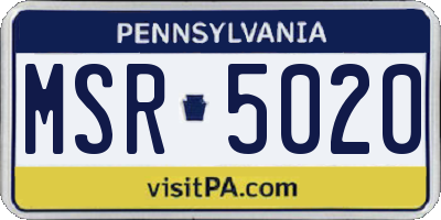 PA license plate MSR5020