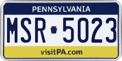 PA license plate MSR5023