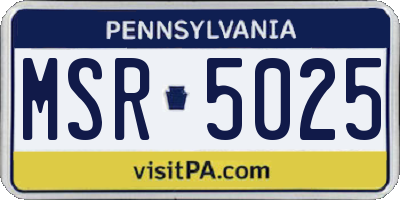 PA license plate MSR5025