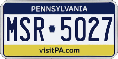 PA license plate MSR5027