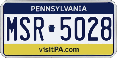 PA license plate MSR5028