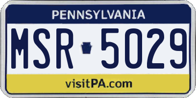 PA license plate MSR5029