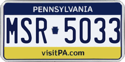PA license plate MSR5033