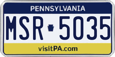 PA license plate MSR5035
