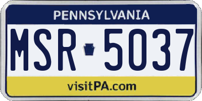PA license plate MSR5037