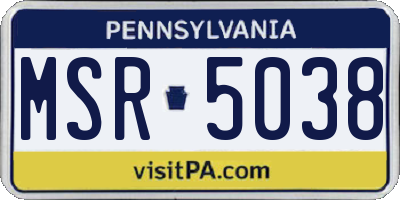 PA license plate MSR5038