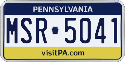 PA license plate MSR5041