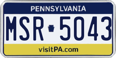 PA license plate MSR5043
