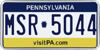 PA license plate MSR5044
