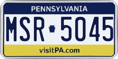 PA license plate MSR5045