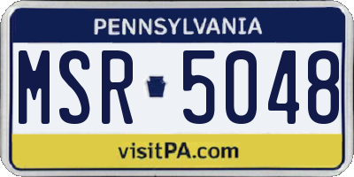 PA license plate MSR5048