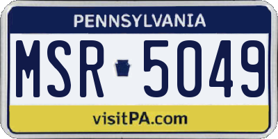 PA license plate MSR5049