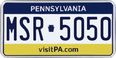 PA license plate MSR5050