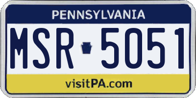 PA license plate MSR5051