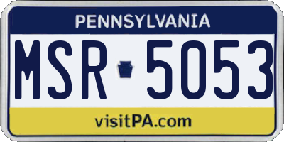 PA license plate MSR5053