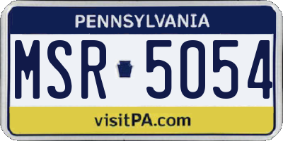 PA license plate MSR5054