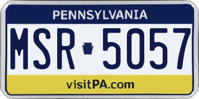 PA license plate MSR5057