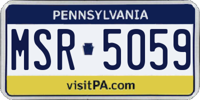 PA license plate MSR5059