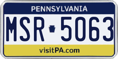 PA license plate MSR5063