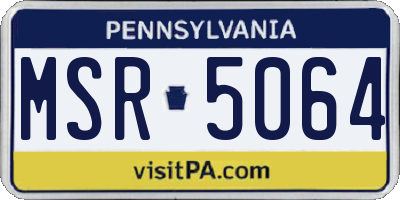 PA license plate MSR5064