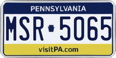 PA license plate MSR5065