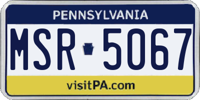 PA license plate MSR5067