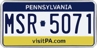 PA license plate MSR5071