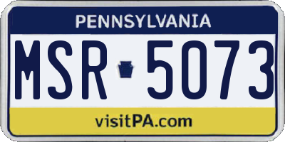 PA license plate MSR5073