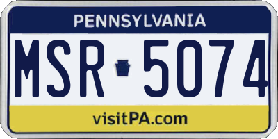 PA license plate MSR5074