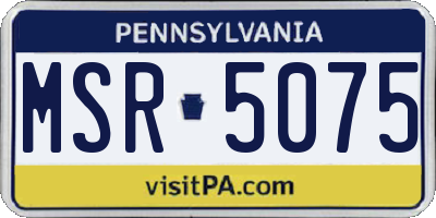 PA license plate MSR5075