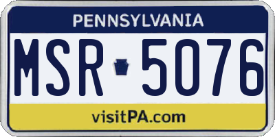 PA license plate MSR5076