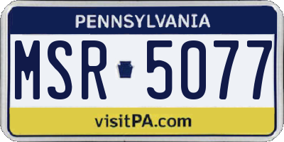 PA license plate MSR5077