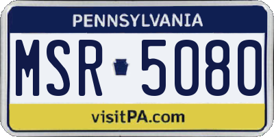 PA license plate MSR5080